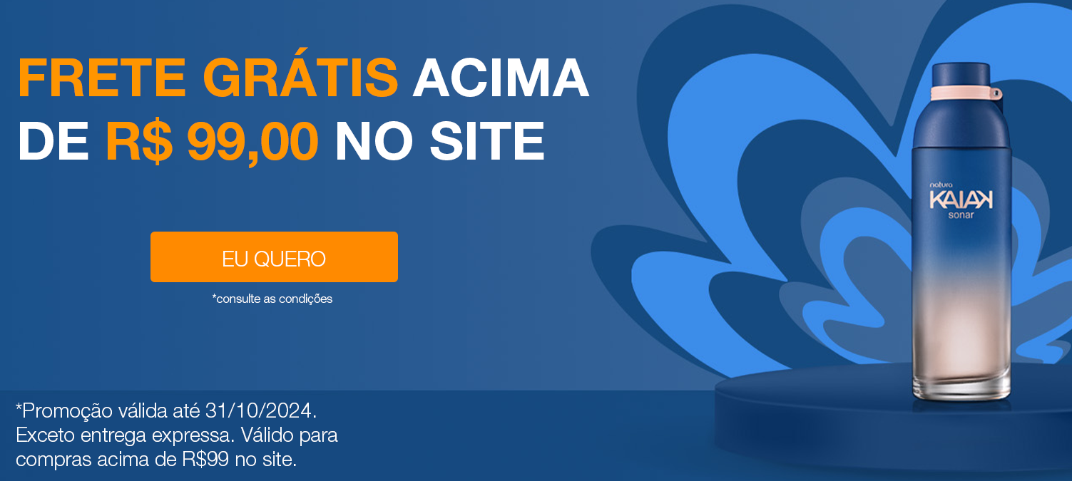 FRETE GR�TIS em compras
acima de R$ 99,00 feitas no site

*Promo��o v�lida at� 31/10/2024.